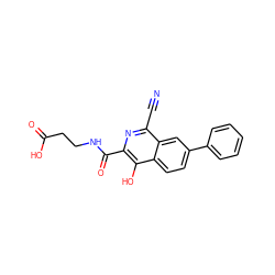 N#Cc1nc(C(=O)NCCC(=O)O)c(O)c2ccc(-c3ccccc3)cc12 ZINC000146787422