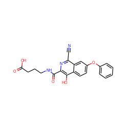 N#Cc1nc(C(=O)NCCCC(=O)O)c(O)c2ccc(Oc3ccccc3)cc12 ZINC000146707397