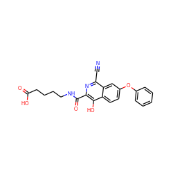 N#Cc1nc(C(=O)NCCCCC(=O)O)c(O)c2ccc(Oc3ccccc3)cc12 ZINC000146701634