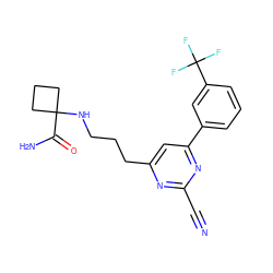 N#Cc1nc(CCCNC2(C(N)=O)CCC2)cc(-c2cccc(C(F)(F)F)c2)n1 ZINC000064746221