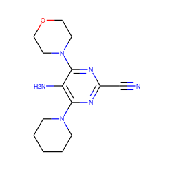 N#Cc1nc(N2CCCCC2)c(N)c(N2CCOCC2)n1 ZINC000040394513