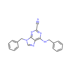 N#Cc1nc(NCc2ccccc2)c2ncn(Cc3ccccc3)c2n1 ZINC000014977798