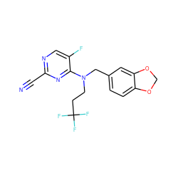 N#Cc1ncc(F)c(N(CCC(F)(F)F)Cc2ccc3c(c2)OCO3)n1 ZINC001772588032