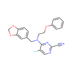 N#Cc1ncc(F)c(N(CCOc2ccccc2)Cc2ccc3c(c2)OCO3)n1 ZINC001772635832