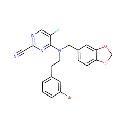 N#Cc1ncc(F)c(N(CCc2cccc(Br)c2)Cc2ccc3c(c2)OCO3)n1 ZINC001772572245