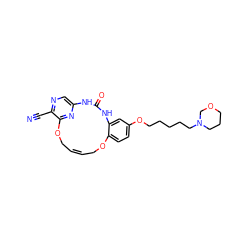 N#Cc1ncc2nc1OC/C=C\COc1ccc(OCCCCCN3CCCOC3)cc1NC(=O)N2 ZINC000028826311