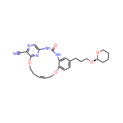 N#Cc1ncc2nc1OCC/C=C\COc1ccc(CCCO[C@@H]3CCCCO3)cc1NC(=O)N2 ZINC000028826174