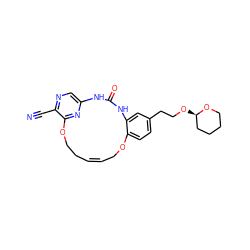 N#Cc1ncc2nc1OCC/C=C\COc1ccc(CCO[C@@H]3CCCCO3)cc1NC(=O)N2 ZINC000028826152