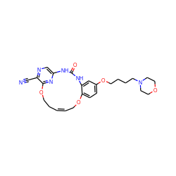 N#Cc1ncc2nc1OCC/C=C\COc1ccc(OCCCCN3CCOCC3)cc1NC(=O)N2 ZINC000028826103