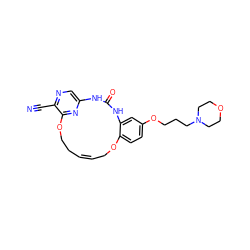 N#Cc1ncc2nc1OCC/C=C\COc1ccc(OCCCN3CCOCC3)cc1NC(=O)N2 ZINC000028826102