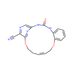 N#Cc1ncc2nc1OCC/C=C\COc1ccccc1NC(=O)N2 ZINC000028826127