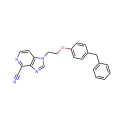 N#Cc1nccc2c1ncn2CCOc1ccc(Cc2ccccc2)cc1 ZINC000001492404