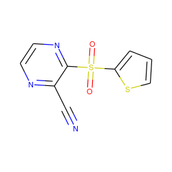 N#Cc1nccnc1S(=O)(=O)c1cccs1 ZINC000000168025