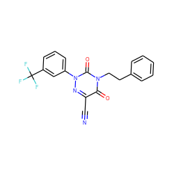 N#Cc1nn(-c2cccc(C(F)(F)F)c2)c(=O)n(CCc2ccccc2)c1=O ZINC000049015298