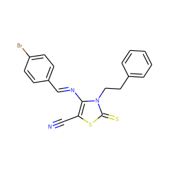 N#Cc1sc(=S)n(CCc2ccccc2)c1/N=C/c1ccc(Br)cc1 ZINC000096914010