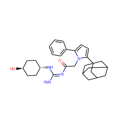 N/C(=N/C(=O)Cn1c(-c2ccccc2)ccc1C12CC3CC(CC(C3)C1)C2)N[C@H]1CC[C@H](O)CC1 ZINC000253667037