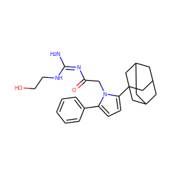 N/C(=N/C(=O)Cn1c(-c2ccccc2)ccc1C12CC3CC(CC(C3)C1)C2)NCCO ZINC000029130056