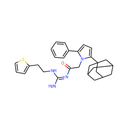 N/C(=N/C(=O)Cn1c(-c2ccccc2)ccc1C12CC3CC(CC(C3)C1)C2)NCCc1cccs1 ZINC000029129713