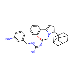 N/C(=N/C(=O)Cn1c(-c2ccccc2)ccc1C12CC3CC(CC(C3)C1)C2)NCc1cccc(N)c1 ZINC000029129636