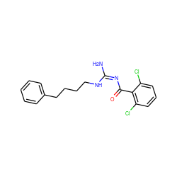 N/C(=N/C(=O)c1c(Cl)cccc1Cl)NCCCCc1ccccc1 ZINC000026939948