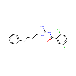 N/C(=N/C(=O)c1cc(Cl)ccc1Cl)NCCCCc1ccccc1 ZINC000026850334