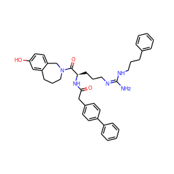 N/C(=N/CCC[C@@H](NC(=O)Cc1ccc(-c2ccccc2)cc1)C(=O)N1CCCc2cc(O)ccc2C1)NCCCc1ccccc1 ZINC000029347129