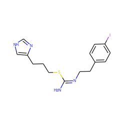 N/C(=N/CCc1ccc(I)cc1)SCCCc1c[nH]cn1 ZINC000014979644