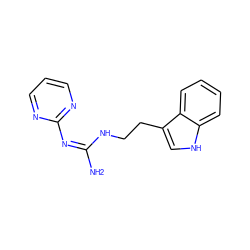 N/C(=N/c1ncccn1)NCCc1c[nH]c2ccccc12 ZINC000020102293