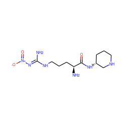 N/C(=N\[N+](=O)[O-])NCCC[C@H](N)C(=O)N[C@@H]1CCCNC1 ZINC000028645933