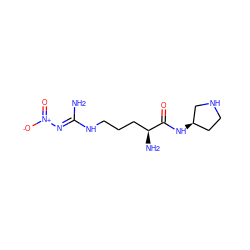 N/C(=N\[N+](=O)[O-])NCCC[C@H](N)C(=O)N[C@@H]1CCNC1 ZINC000028645927