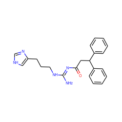 N/C(=N\C(=O)CC(c1ccccc1)c1ccccc1)NCCCc1c[nH]cn1 ZINC000040897275