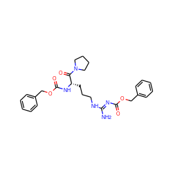 N/C(=N\C(=O)OCc1ccccc1)NCCC[C@H](NC(=O)OCc1ccccc1)C(=O)N1CCCC1 ZINC000040393144