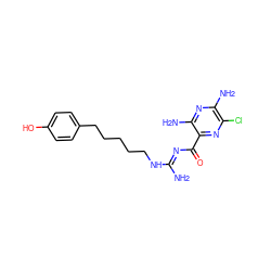 N/C(=N\C(=O)c1nc(Cl)c(N)nc1N)NCCCCCc1ccc(O)cc1 ZINC000035901963