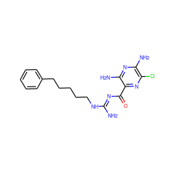 N/C(=N\C(=O)c1nc(Cl)c(N)nc1N)NCCCCCc1ccccc1 ZINC000036176068