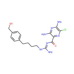 N/C(=N\C(=O)c1nc(Cl)c(N)nc1N)NCCCCc1ccc(CO)cc1 ZINC000036176129