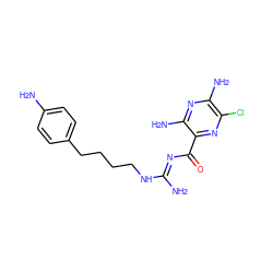 N/C(=N\C(=O)c1nc(Cl)c(N)nc1N)NCCCCc1ccc(N)cc1 ZINC000036176099