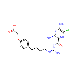 N/C(=N\C(=O)c1nc(Cl)c(N)nc1N)NCCCCc1ccc(OCC(=O)O)cc1 ZINC000036176070