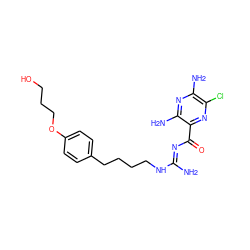 N/C(=N\C(=O)c1nc(Cl)c(N)nc1N)NCCCCc1ccc(OCCCO)cc1 ZINC000034271286