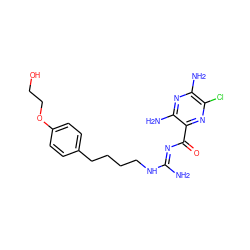 N/C(=N\C(=O)c1nc(Cl)c(N)nc1N)NCCCCc1ccc(OCCO)cc1 ZINC000035952450