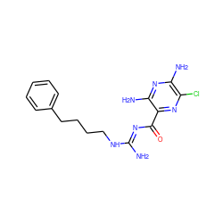 N/C(=N\C(=O)c1nc(Cl)c(N)nc1N)NCCCCc1ccccc1 ZINC000035794515