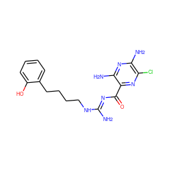 N/C(=N\C(=O)c1nc(Cl)c(N)nc1N)NCCCCc1ccccc1O ZINC000035847027