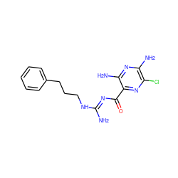 N/C(=N\C(=O)c1nc(Cl)c(N)nc1N)NCCCc1ccccc1 ZINC000035996809