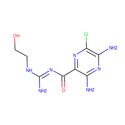 N/C(=N\C(=O)c1nc(Cl)c(N)nc1N)NCCO ZINC000035899388