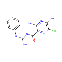 N/C(=N\C(=O)c1nc(Cl)c(N)nc1N)Nc1ccccc1 ZINC000013110453