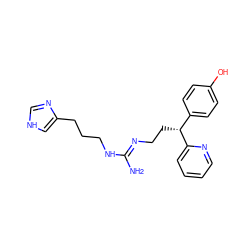 N/C(=N\CC[C@H](c1ccc(O)cc1)c1ccccn1)NCCCc1c[nH]cn1 ZINC000013816181