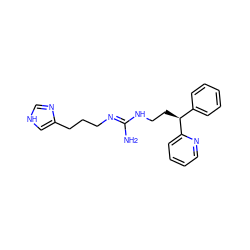 N/C(=N\CCCc1c[nH]cn1)NCC[C@@H](c1ccccc1)c1ccccn1 ZINC000013816082