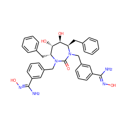 N/C(=N\O)c1cccc(CN2C(=O)N(Cc3cccc(/C(N)=N\O)c3)[C@H](Cc3ccccc3)[C@H](O)[C@@H](O)[C@H]2Cc2ccccc2)c1 ZINC000014908086