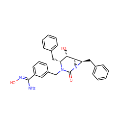 N/C(=N\O)c1cccc(CN2C(=O)N3[C@H](Cc4ccccc4)[C@@H]3[C@@H](O)[C@H]2Cc2ccccc2)c1 ZINC000013782675