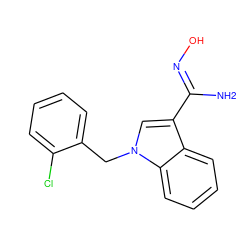 N/C(=N\O)c1cn(Cc2ccccc2Cl)c2ccccc12 ZINC000013142213