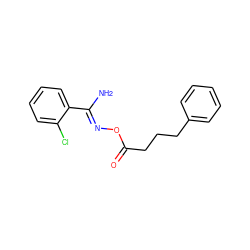 N/C(=N\OC(=O)CCCc1ccccc1)c1ccccc1Cl ZINC000004755257